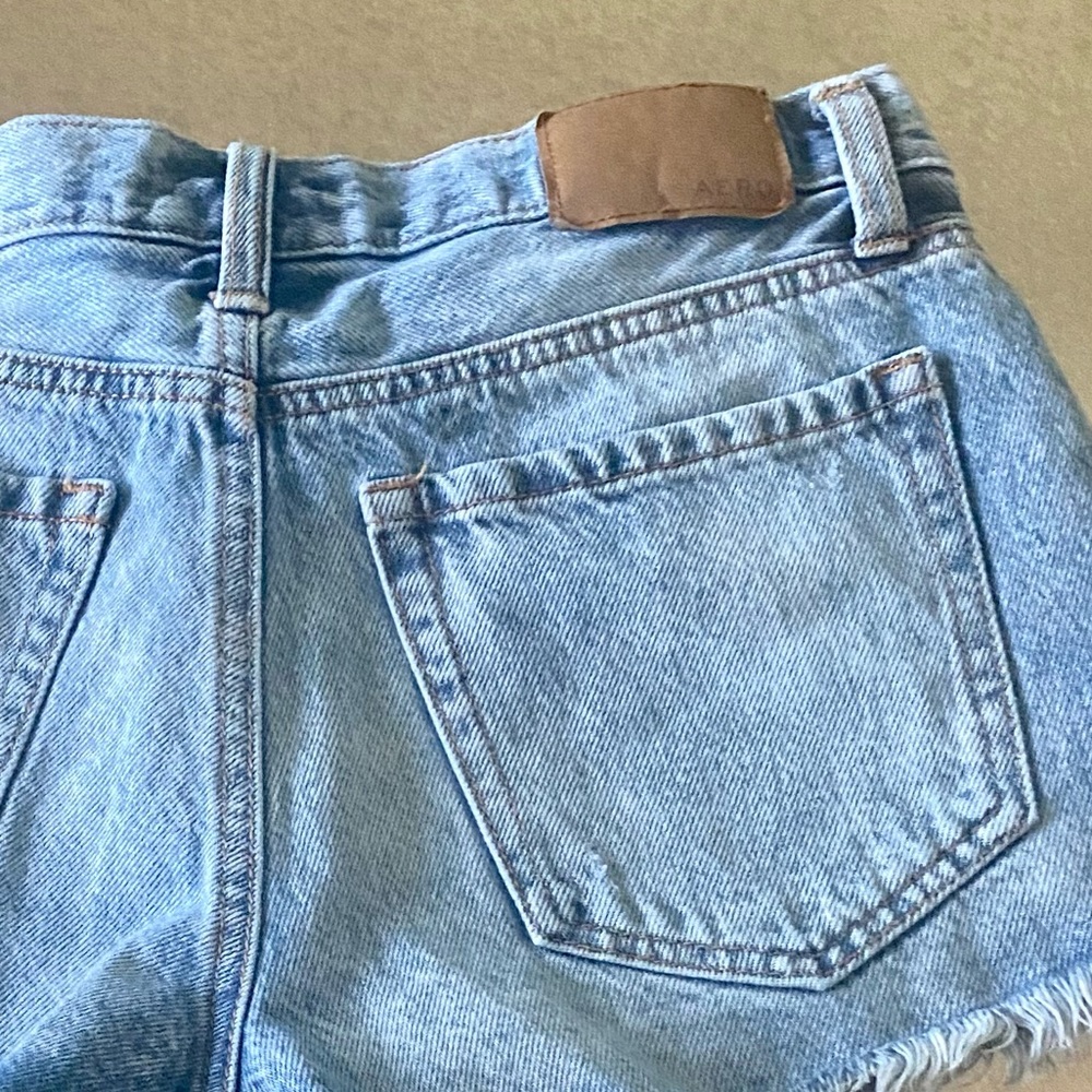 Aeropostale High-Rise Denim Shorty Shorts - Picture 3 of 5